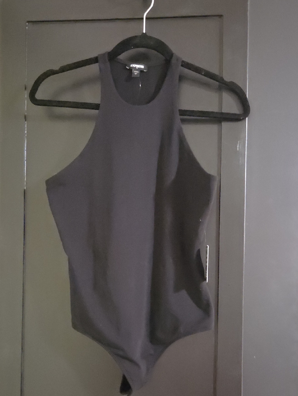 Express Black Cotton Bodysuit
